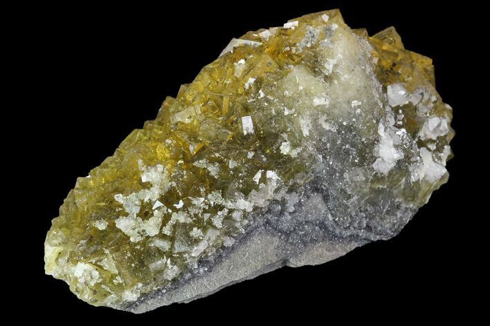 Yellow, Cubic Fluorite Crystal Cluster - Asturias, Spain #98691